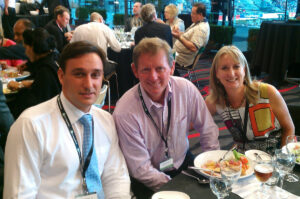 Dinner with a South African cricket legend – Andrew Hudson and his wife at Eden Park, Auckland, New Zealand.