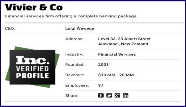 Inc.com profiles Vivier & Co on its exclusive verified company pages