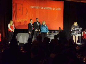 Luigi Wewege was honored during the event at the Ritz-Carlton in Clayton, Missouri, receiving the Outstanding Young Alumni Award, which is given annually to a recent graduate of UMSL for significant early professional achievements that inspire other alumni and bring honor to the university.