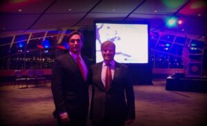 Luigi Wewege with American Ambassador to New Zealand - David Huebner at the Auckland War Memorial Museum.