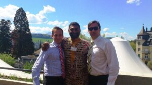 Luigi Wewege with Executive Director of Greenpeace - Kumi Naidoo at the St. Gallen Symposium in Switzerland.