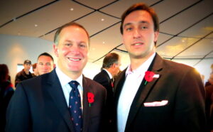 Luigi Wewege with New Zealand Prime Minister – The Rt Hon John Key on ANZAC Day in Auckland.