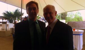 Luigi Wewege with former Prime Minister of Greece - George Papandreou in St. Gallen, Switzerland.