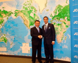 Luigi Wewege with the Secretary General of Junior Chamber International - Edson Kodama at the JCI Headquarters.