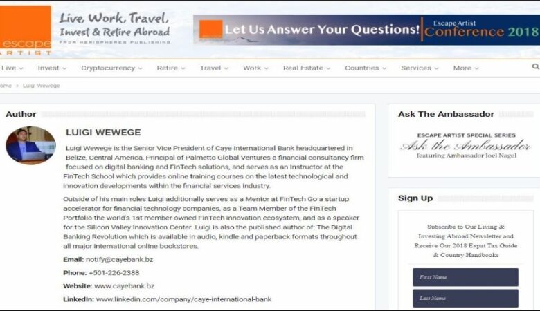 Official EscapeArtist.com – Luigi Wewege, online author profile