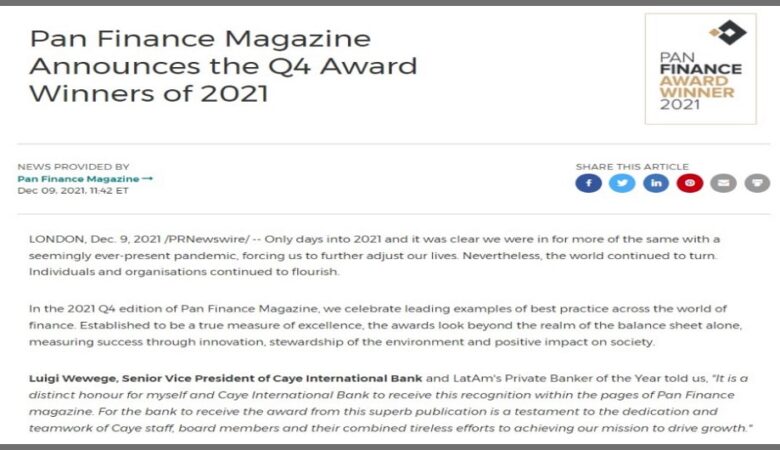 Pan Finance Mag Announces the Q4 Award Winners of 2021