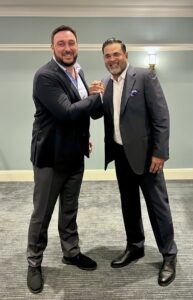 Ozzie Guillén, the first Latino manager in major league history to win a World Series with CIB President, Luigi Wewege at a dinner in Miami – 2023