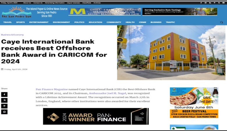 CIB – Best Offshore Bank Award in CARICOM for 2024