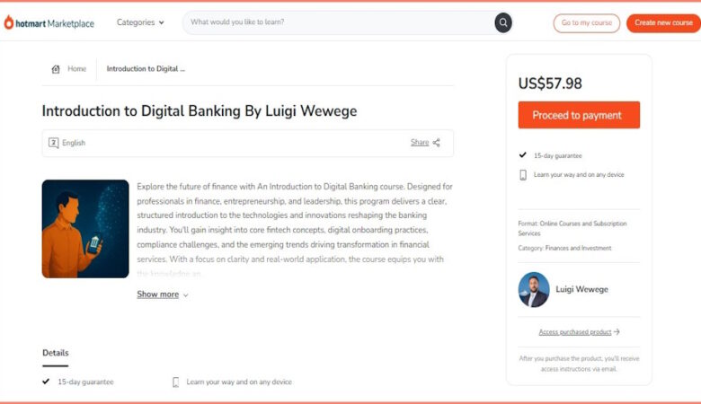 Hotmart Marketplace – Intro to Digital Banking by Luigi Wewege