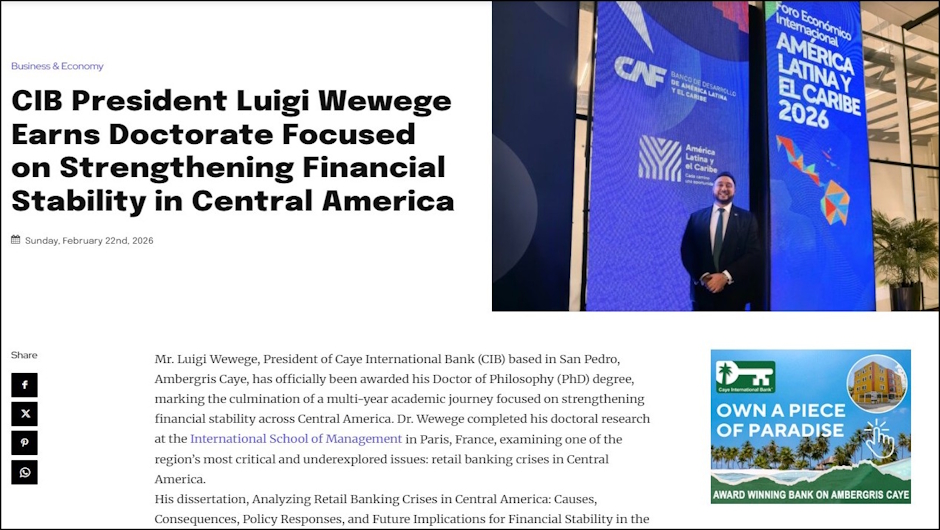 Luigi Wewege Obtains PhD on Central American Banking